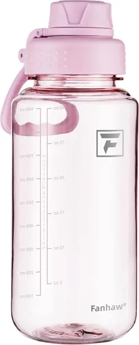 Vista 10 de Fanhaw Botella de agua transparente de 32 onzas con tapa de boquilla de flujo rápido, Tritan sin BPA, boca ancha, a prueba de fugas, botella