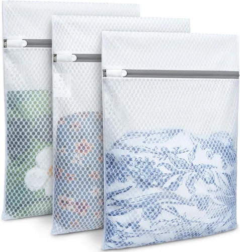 Vista 13 de BAGAIL Bolsas de lavandería de malla para lencería íntima y delicadas, 5 unidades (1XL, 2L, 2M)