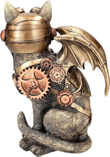 Vista 3 de Feline Steampunk Cat Pilot - Figura de resina