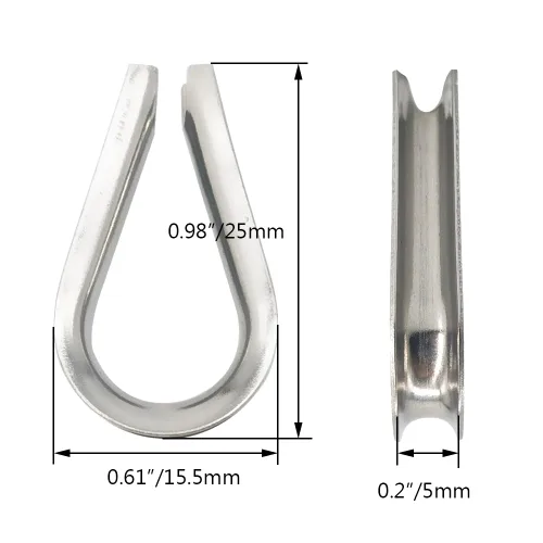 Vista 13 de Juego de accesorios de cuerda de alambre 304 de acero inoxidable M6, abrazaderas de cable de acero inoxidable y lazo de prensado de aluminio