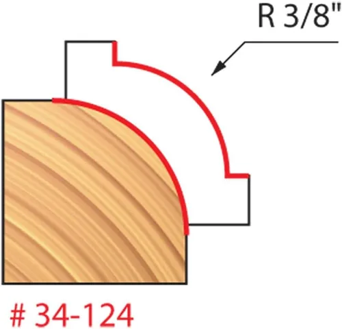 Vista 2 de Broca para redondeo en rebajadora 34-100 de Freud, 116pulgada de radios y vástago de 14pulgada
