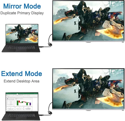 Vista 6 de Adaptador de conexión HDMI a VGA, adaptador HDMI macho a VGA hembra chapado en oro para computadora, proyector, HDTV, escritorio, laptop, PC