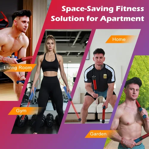 Vista 4 de Cuerdas de batalla sin cuerda mejoradas para gimnasio en casa, cables