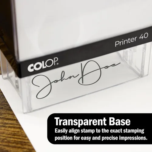Vista 2 de Rubber Stamp Creation COLOP - Sello de Firma Personalizado Autoentintado de Tamaño Extra Pequeño, 15 Colores de Tinta, Rectangular, Multicolor