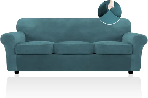 Vista 42 de FestiCorp Funda para Sofá, Fundas de Terciopelo para Sofá para Perros, Fundas Elásticas para Sofá, Fundas Gruesas de Muebles para Mascotas, Funda