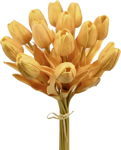 Vista 18 de Mandy's - 20 flores blancas artificiales de seda de tulipán artificial de 13.5 pulgadas para Año Nuevo, primavera, Día de la Madre, Pascua, Día