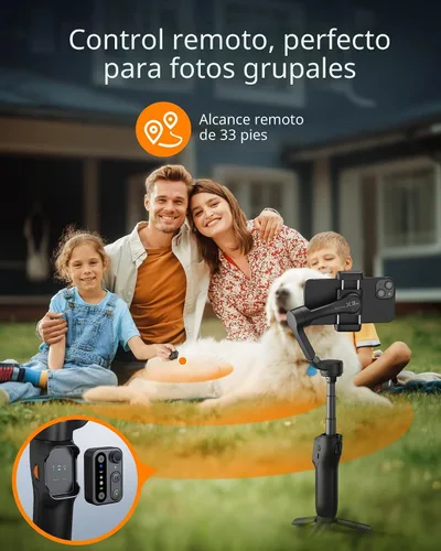 Vista 2 de Estabilizador de cardán iSteady X3 SE Plus de hohem para iPhone, cardán de teléfono de 3 ejes con control remoto desmontable, varilla extensible