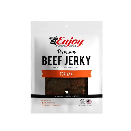 Vista 19 de Enjoy Black Beef Jerky de 16 onzas (paquete de 1) Estilo tradicional Alto en proteínas Bajo en grasa Cero grasa trans Sin conservantes