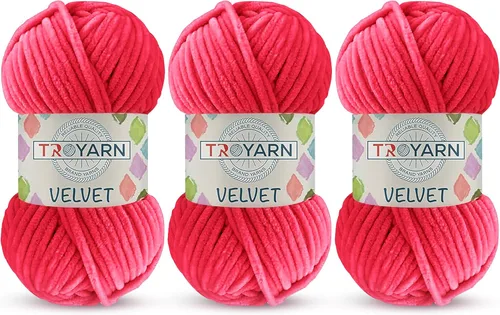 Vista 61 de Hilo de Chenilla para Ganchillo - 100g (121m), Hilo Suavísimo y Esponjoso, Perfecto para Mantas de Bebé y Amigurumi, Tamaño 6