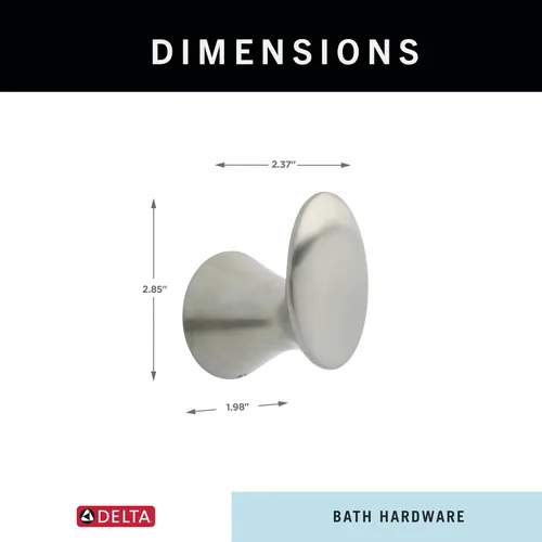 Vista 5 de DELTA FAUCET 73835-SS Lahara - Gancho único para toallas, accesorio de hardware de baño en acero inoxidable