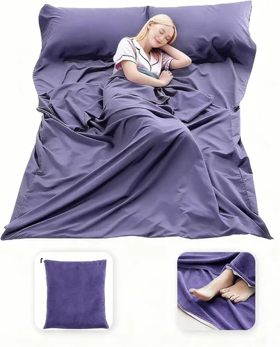 Vista 8 de Saco de dormir ligero compacto saco de dormir portátil limpio hoja de viaje camping cama para mochileros hotel senderismo