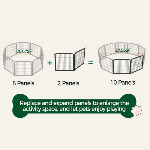 Vista 6 de Yaheetech Corralito para perros, 24 pulgadas, 2 paneles, corral para perros para interiores, resistente, corral de ejercicio para cachorros, valla