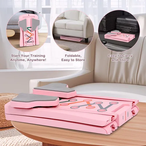 Vista 7 de 6-in-1 Foldable Pilates Board Reformer Kit, Portable Home Gym Equipment with Resistance Bands, Ab Board, Smart Timer & Phone Holder, Full Body