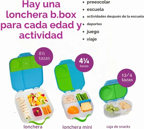 Vista 10 de b.box Lonchera de gran capacidad, 6.6 onzas líquidas (2 L), picnic, 3-4 porciones, resistente a fugas, incluye bolsa de hielo, apta