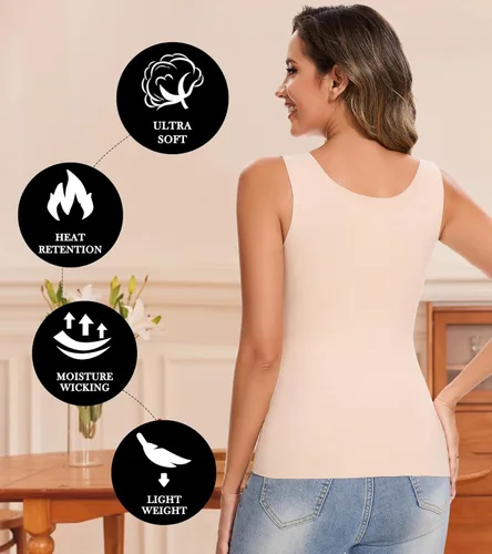 Vista 2 de Camiseta sin mangas adelgazante para mujer, cuello en V, camisola de encaje con brasier integrado, capa base