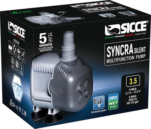 Vista 14 de SICCE Syncra Silent 0.5 Multifunción 185 GPH Bomba de Agua Sumergible Fabricada en Italia 8W Ultra Silenciosa y Duradera para Acuario, Tanque