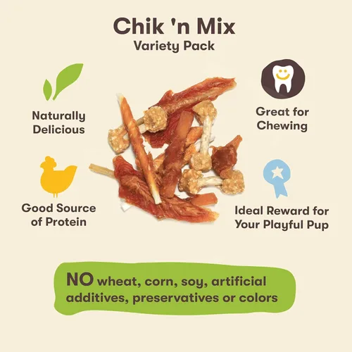 Vista 3 de Pet 'n Shape - Paquete variado Chik 'n Mix Mezcla natural de pollo para cachorros, recompensas y aperitivos para perros 16 onzas