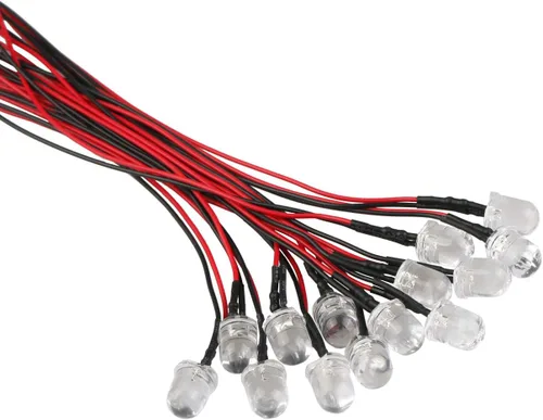 Vista 22 de 30 piezas de luces LED de 12 voltios de 1.8 mm, diodos emisores, precableados, 20 cm, DC 12v, lente transparente, pequeñas lámparas LED