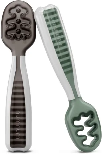 Vista 14 de NumNum Juego de cucharas para bebé, utensilios pre-cuchara GOOtensils para bebés de 6+ meses, primeras cucharas de autoalimentación para destete