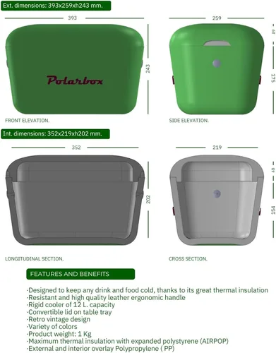 Vista 2 de Retro Beach Cooler Vintage Picnic Lunch Box Bag Portable Cooler Travel Camping Senderismo 90s Style Ice Chest