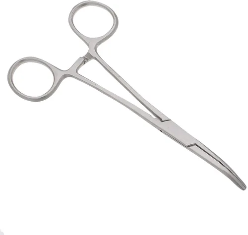 Vista 6 de SURGICAL ONLINE Juego de 2 héstatos curvos y rectos de 5 pulgadas, pinzas de bloqueo de acero inoxidable, ideal para enfermeras, fórceps de pesca