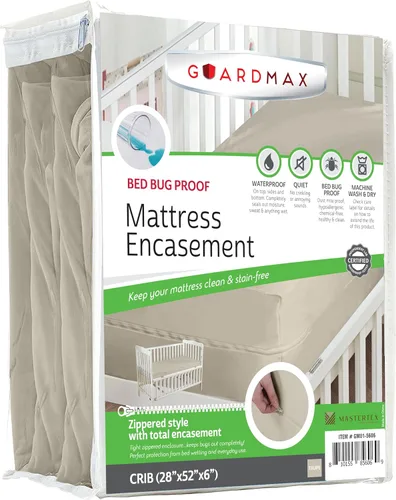 Vista 104 de Guardmax Funda de colchón de punto con cremallera, tamaño Queen, impermeable y a prueba de chinches, ropa de cama cómoda, suave y silenciosa