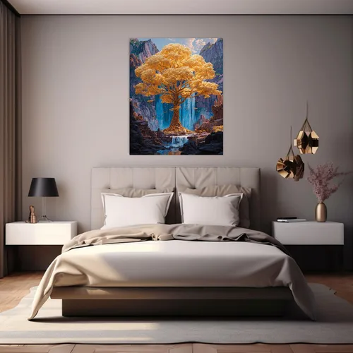 Vista 30 de VOCBAN Tree Minimalist Abstract Botanical Prints Scenery Canvas Wall Art Print Paintings Modern Landscape Pictures Wall Decor Canvas Painting blue
