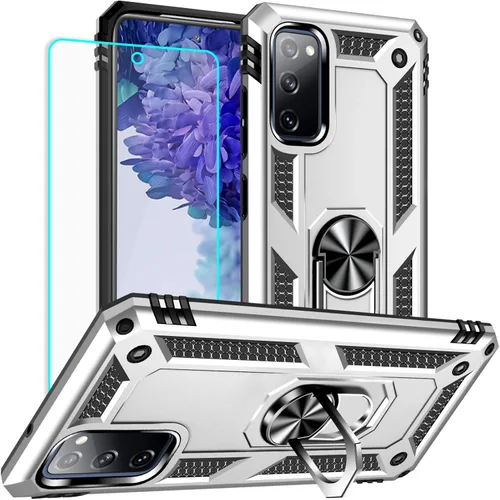 Vista 23 de Yiakeng Funda para Samsung Galaxy S20 FE, funda Galaxy S20 FE 5G con protector de pantalla HD, fundas protectoras de grado militar con anillo