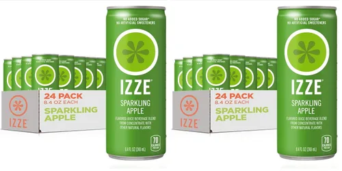 Vista 10 de IZZE - Mezcla de bebida de jugo con agua con gas, manzana, sin azúcar añadido, 8.4 onzas líquidas, 24 latas