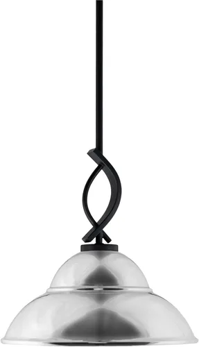Vista 21 de Toltec Lighting Cavella Stem Colgado Mini colgante, acabado grafito, vidrio de burbujas ahumado de 4 pulgadas