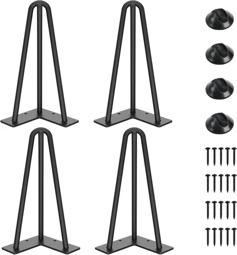 Vista 7 de SMARTSTANDARD Patas de mesa de horquilla de 4 pulgadas, 3 varillas de acero de 1/2 pulgada de diámetro de tubo, capacidad de carga de 800 libras