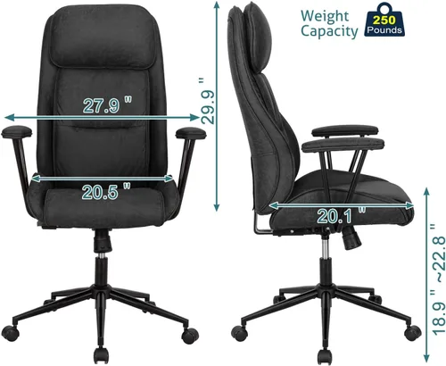 Vista 2 de Silla de escritorio de oficina con respaldo alto, silla de oficina ergonómica reclinable, moderna silla giratoria para computadora, sillas de sala