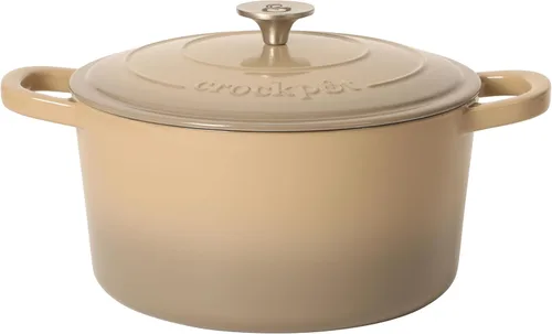 Vista 24 de Crock Pot olla para horno holandés de hierro fundido artesanal de 7 cuartos de galón, Rojo