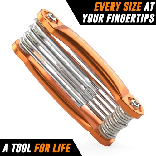 Vista 6 de Mutt Tools Juego de Llaves de Estrella a Prueba de Manipulación – Juego Torx de Seguridad Plegable con Agujero en el Medio – Para Tornillos de Llave