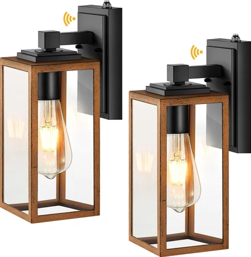 Vista 36 de VIANIS Lámpara de pared dorada para exteriores, sensor de anochecer a amanecer, apliques de montaje en pared exterior linternas luminaria para casa