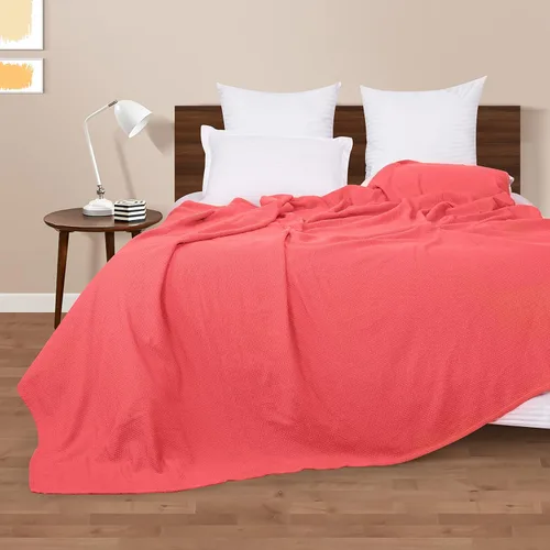 Vista 4 de BOUTIQUO Manta de cama 100% algodón, manta térmica transpirable tamaño King, manta suave de panal de abeja de 90 x 102 pulgadas, manta de cama