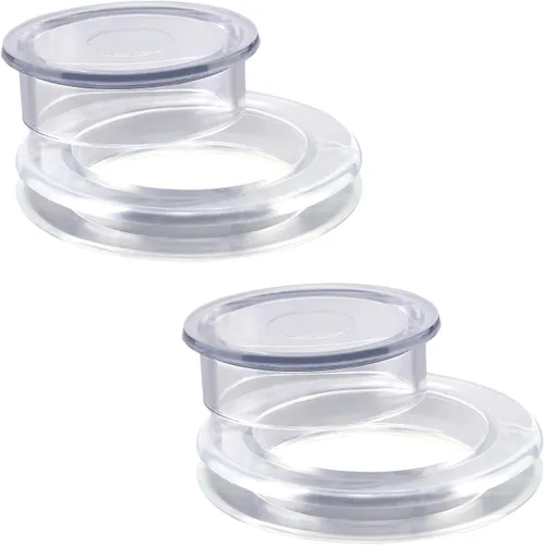 Vista 7 de AIEX Juego de 4 anillos y tapas de silicona transparente de 2 pulgadas para patio, incluye 4 anillos y 4 tapones