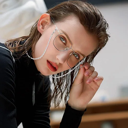 Vista 4 de ONESING 4 Pcs Eyeglass Chains for Women Eyeglasses String Holder Glasses Strap Eyewear Chain Glasses Cord Lanyard Gift