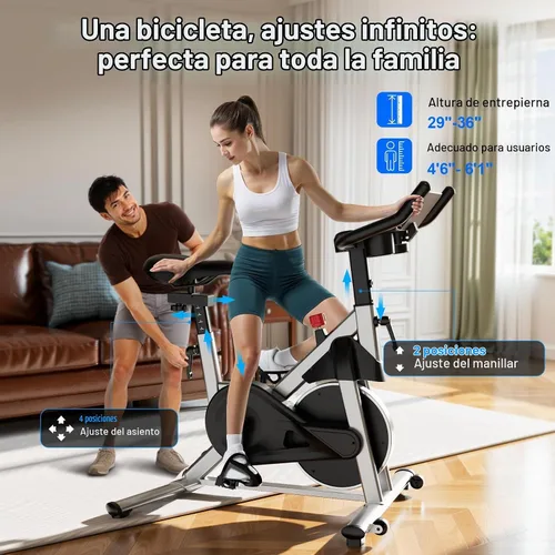 Vista 3 de Bicicleta de Ejercicio, Bicicleta de Ciclismo Interior con 32 Niveles de Resistencia Magnética Ajustable, Bicicleta de Ciclo con Capacidad