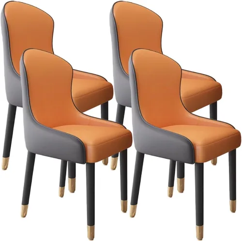 Vista 29 de YVYKFZD Leather Dining Chairs, Dining Room Chairs Set of 2/4, Kitchen Chair with Metal Leg and Backrest, Upholstered Comfy Side Chair, for Bedroom