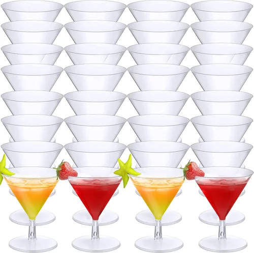 Boao 100 vasos de Martini de plástico de 2 onzas, a granel, transparentes