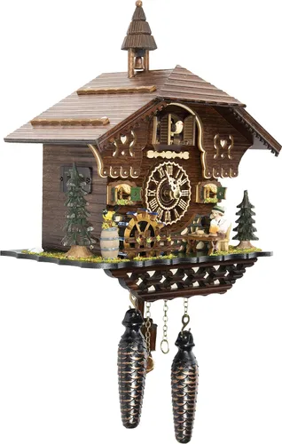 Vista 6 de Cuckoo Palace German Cuckoo Clock - The Brotzeit House - with Quartz Movement - 10.3 inches high - Black Forest Clock