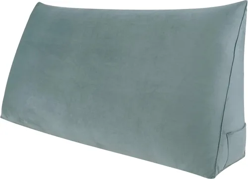 Vista 16 de WOWMAX Almohada de cuña para cabecera de cama de día, con funda extraíble, terciopelo negro, tamaño matrimonial