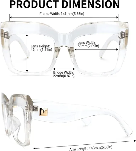 Vista 5 de Zeelool Gafas de ojo de gato gruesas de gran tamaño vintage para mujeres con lente transparente sin receta FP0668