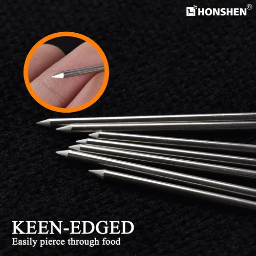 Vista 3 de Turquía Lacers para Trussing Turquía, pinchos de metal de acero inoxidable de 6 pulgadas, juego de 12