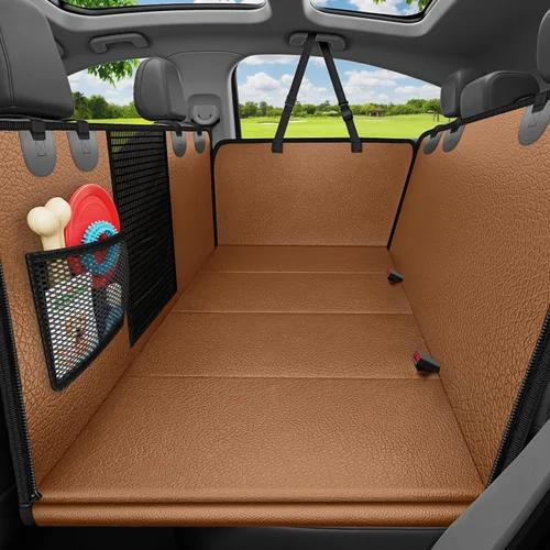 Vista 11 de URPOWER - Funda para asiento de auto para perros, cubierta de asiento para mascotas, hamaca, 100% impermeable, 600D, resistente a los arañazos