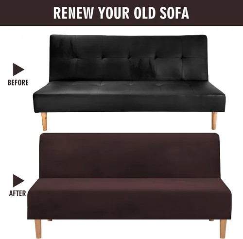 Vista 7 de MIFXIN Funda de sofá de futón sin brazos, funda elástica y plegable para sofá, protector de muebles para futón plegable, sofá cama sin reposabrazos