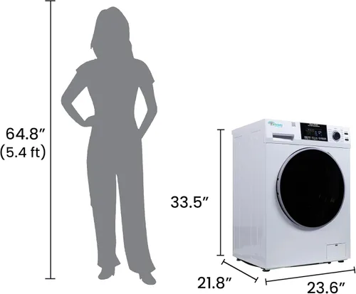 Vista 2 de 1.6 cu.ft. CONVERTIBLE Compact Combo Washer Dryer with Pet Cycle (White)