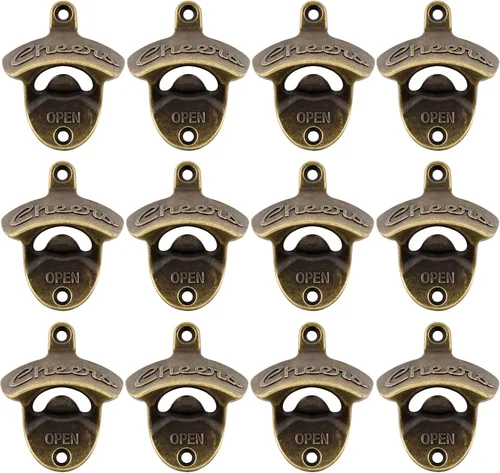 Vista 21 de Abridor de botellas de bronce antiguo montado en la pared de latón anima abrebotellas de cerveza abridor montado inoxidable