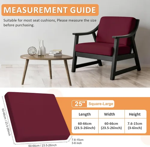 Vista 5 de NettyPro Juego de 4 fundas elásticas para cojines de asiento de sillas de patio, fundas elásticas de repuesto para la mayoría de sofás, protectores